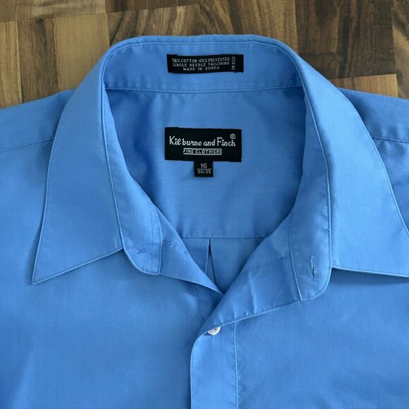 Kilburne and Finch Men's Blue Button Down Shirt - Picture 2 of 6